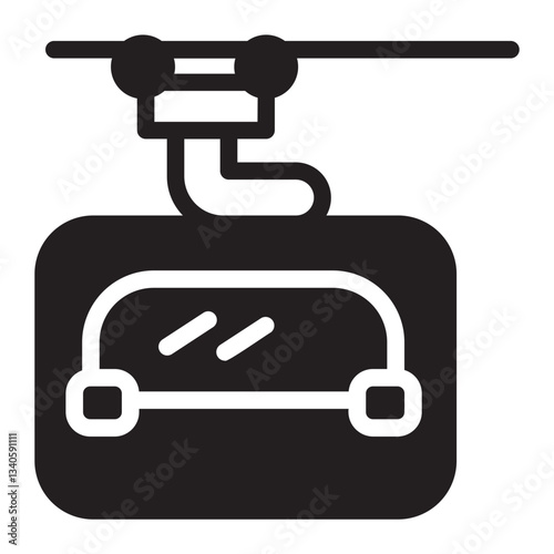 sky lift glyph icon