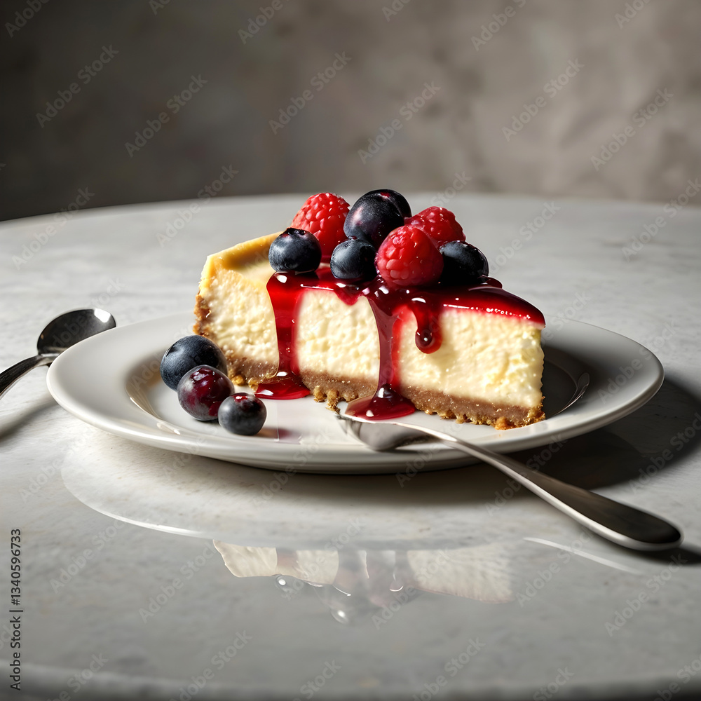 Sweet Serenity A Simple Cheesecake Moment with Natural Charm