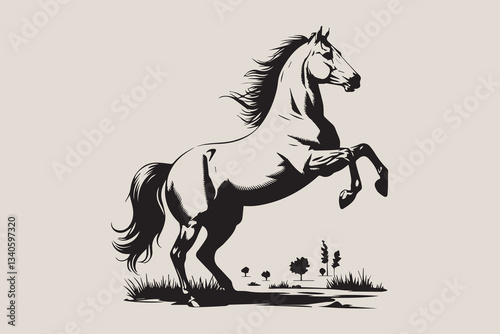 Wild Stallion black vector