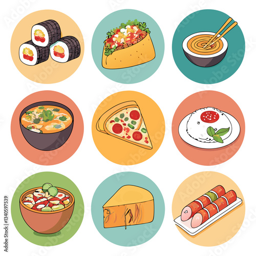 set of food icons