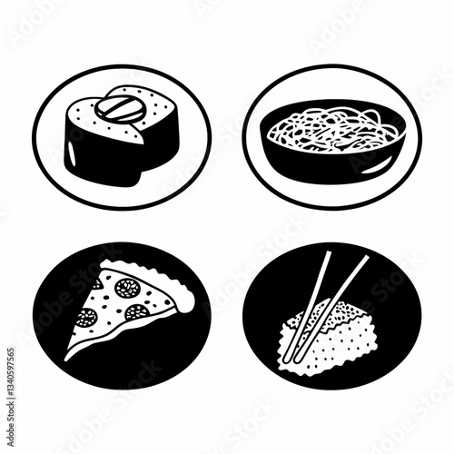 vector set of sushi