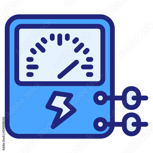 Voltmeter blue icon