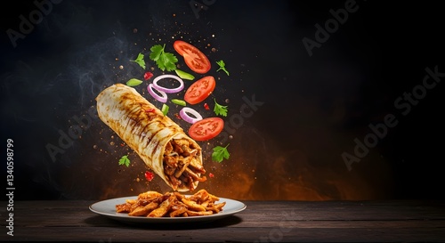chicken shawarma, beef shawarma, chicken shawarma ai generated, chicken wrap, kebeb roll, kebeb wrap, chicken pita wrap, ai generated chicken wrap, best selling, food stock photos