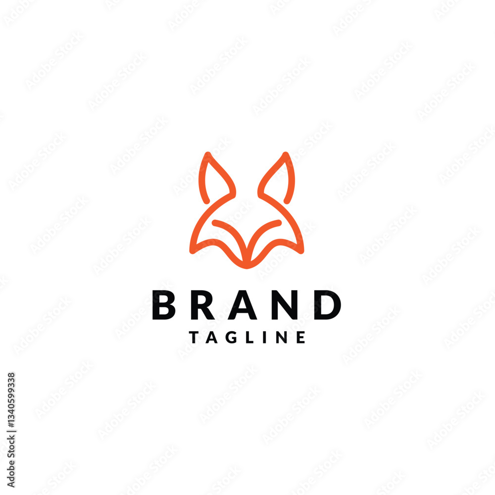 fox simple logo line art icon vector illustration fox simple logo line art icon vector illustration