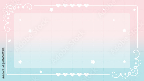 Cute memo template illustration. Pink and Blue. Suitable for planner, write, diary, book,stationary, notepad for task planning and study
