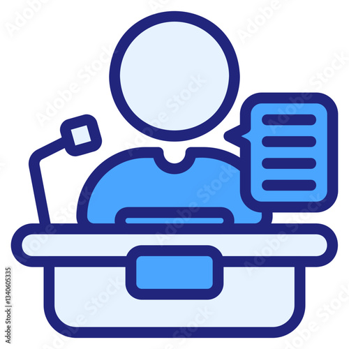 Male news anchor blue icon