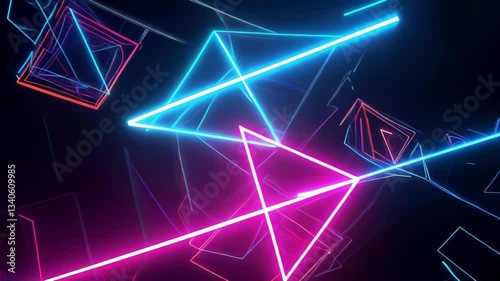 Wallpaper Mural Abstract Neon Geometric Shapes Motion Background for Creative Projects Torontodigital.ca