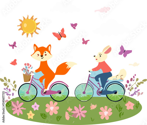 children riding a bike