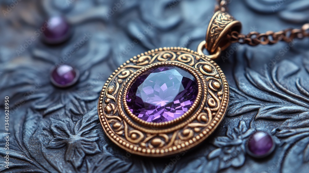 Obraz premium Amethyst Pendant: A Jewel of Exquisite Craftsmanship