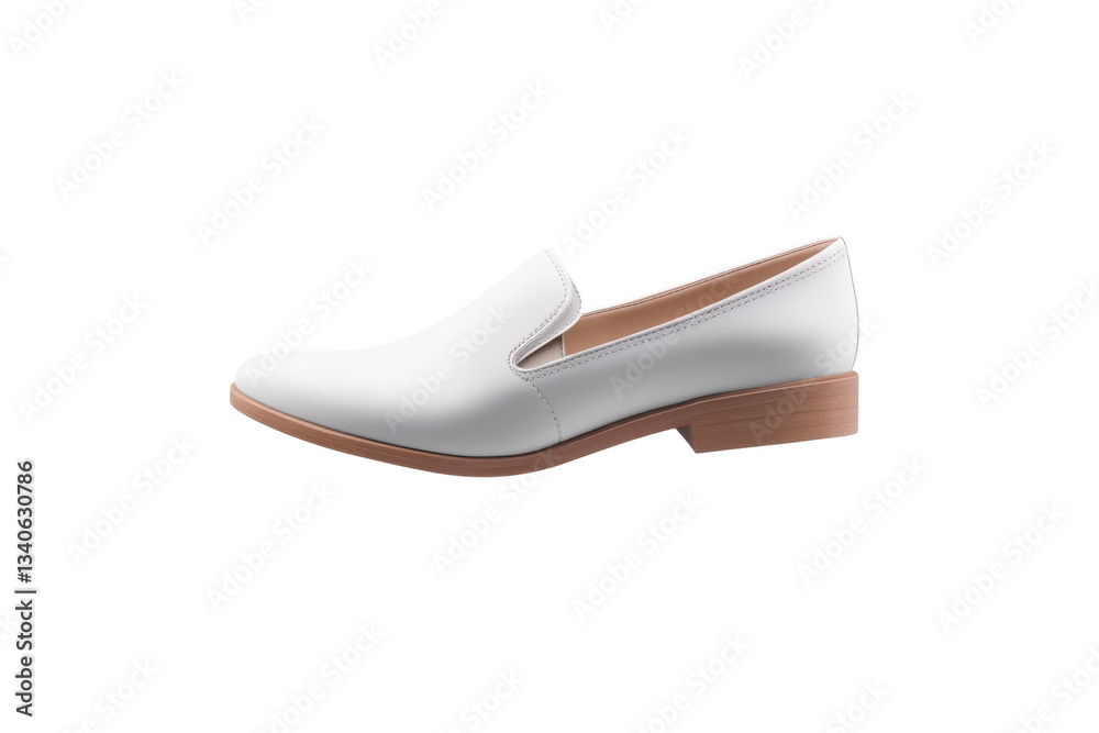 White shoe with a brown sole, isolated White shoe with a brown sole, isolated