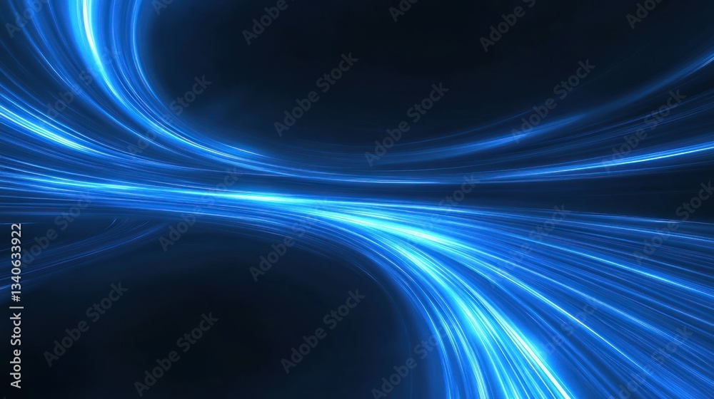 Abstract Blue Light Trails: A Futuristic Digital Artwork Abstract Blue Light Trails: A Futuristic Digital Artwork