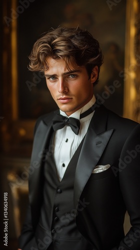 Elegant Man in Tuxedo, Classic Portrait