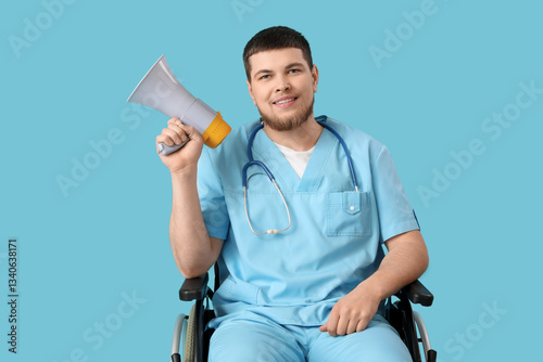 Male doctor in wheelchair w...