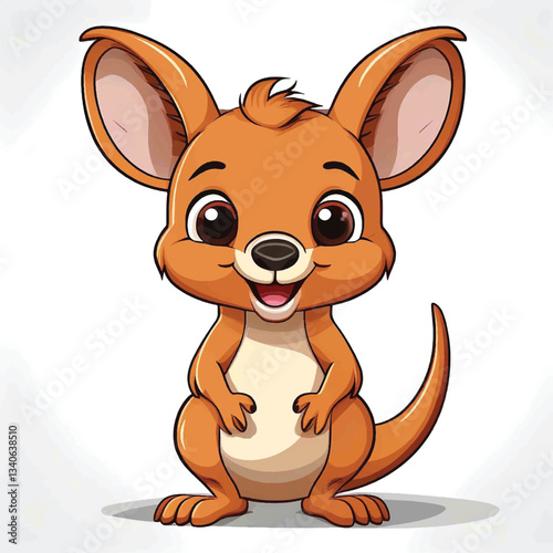 Adorable happy kangaroo standing vector cartoon