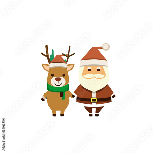 reindeer with santa hat