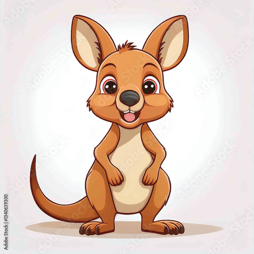 Adorable happy kangaroo standing vector cartoon
