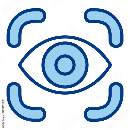 Eye Scanner Icon Single Vector Collection 