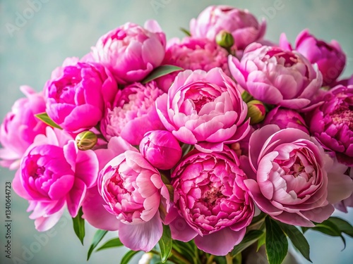 Pink Peony Bouquet Thank You Card - Elegant Floral Photography