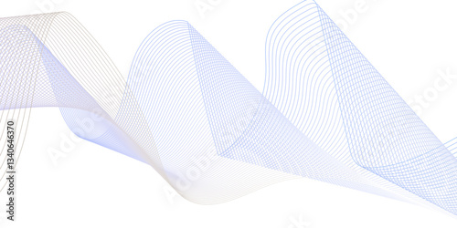 Dynamic minimal smoke sound line. Abstract glowing blue blend line smooth flow soundwave curve energy gradient vector futuristic digital outline line science design.	
