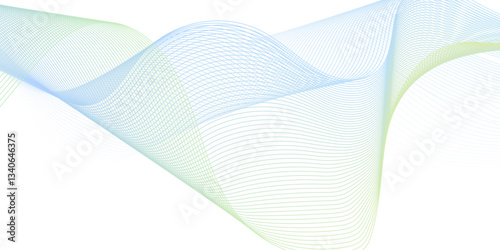 Dynamic minimal smoke sound line. Abstract glowing blue blend line smooth flow soundwave curve energy gradient vector futuristic digital outline line science design.	