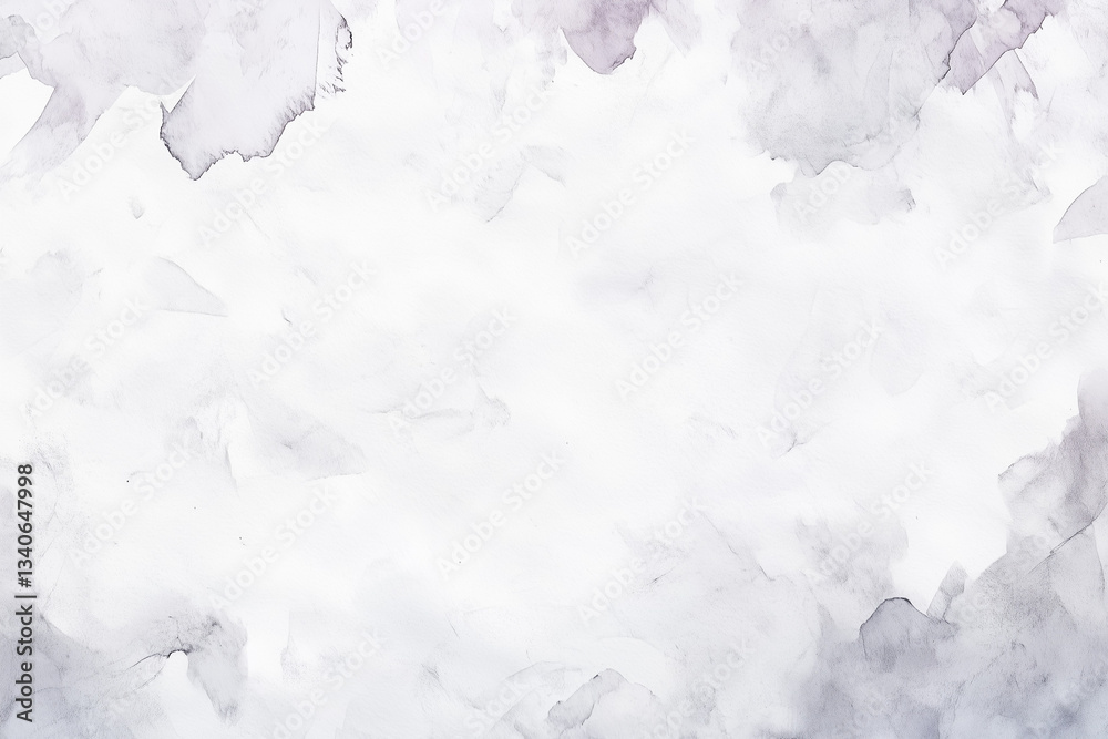Obraz premium A textured white watercolor paper background with soft gray and muted purple accents, offering an artistic and elegant touch for digital designs, crafts, and creative projects with a subtle, organic f