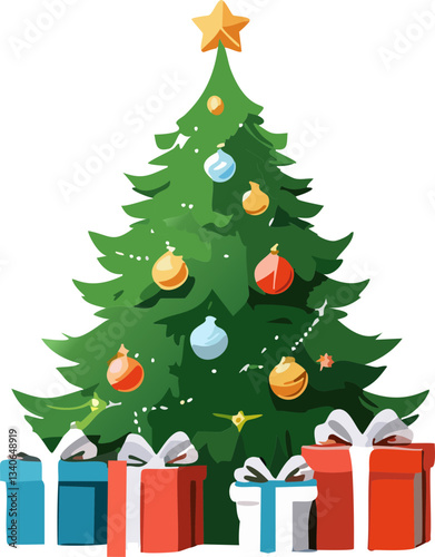 christmas tree with gifts