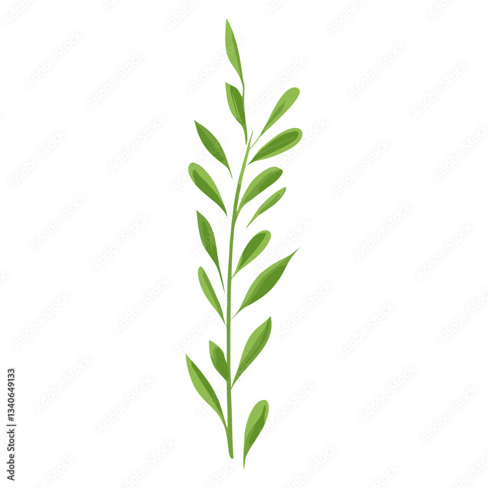 Fototapeta premium Flat vector of wild grass leaf illustration plant vector