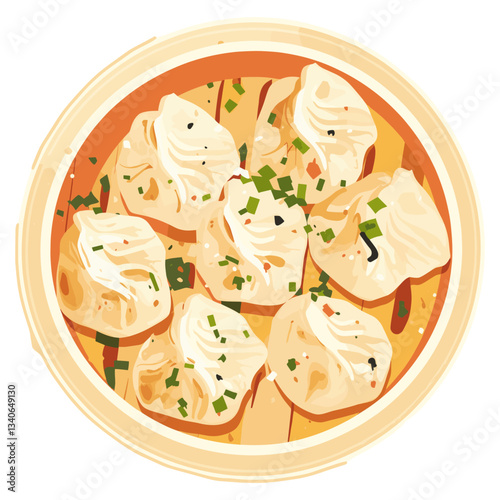 Dumplings illustration plate food vector