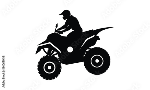 Person Riding ATV Silhouette Graphic