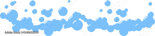 Fizzy Drink, Water Bubble. Soap foam bubbles suds framing shower gel, shampoo, shaving, mousse. Soda Drops Silhouette Icon Set. Soap Symbol Collection. Isolated Vector Illustration.