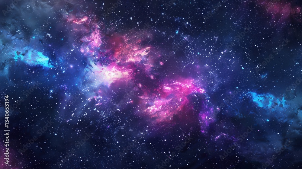 Fototapeta premium Stunning cosmic scene with vivid colors and stars