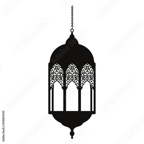 Icon of a lantern pattern design black vector