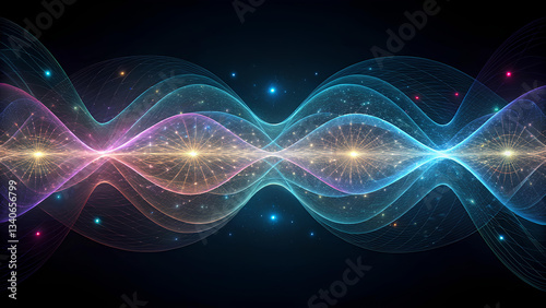 micro science Physics Wave Colorful,abstract,visualization,of,micro,science,physics,wave,patterns,illustrating,energy,flow