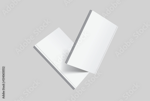 Vector realistic 3d magazine mockup with white blank cover isolated on background. For the business presentation magazine, notebook, booklet, brochure, catalogue or a publisher advertising corporate
