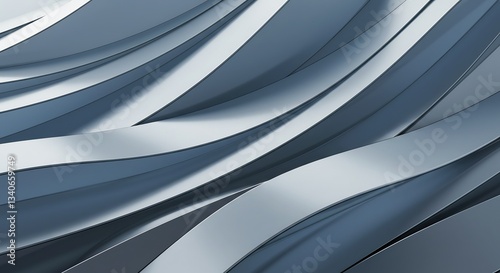 Abstract Flowing Gray Lines Soft Light. AI Generated