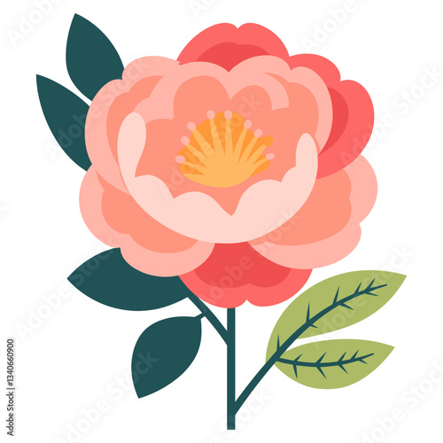 Peony flower illustration design vector vector