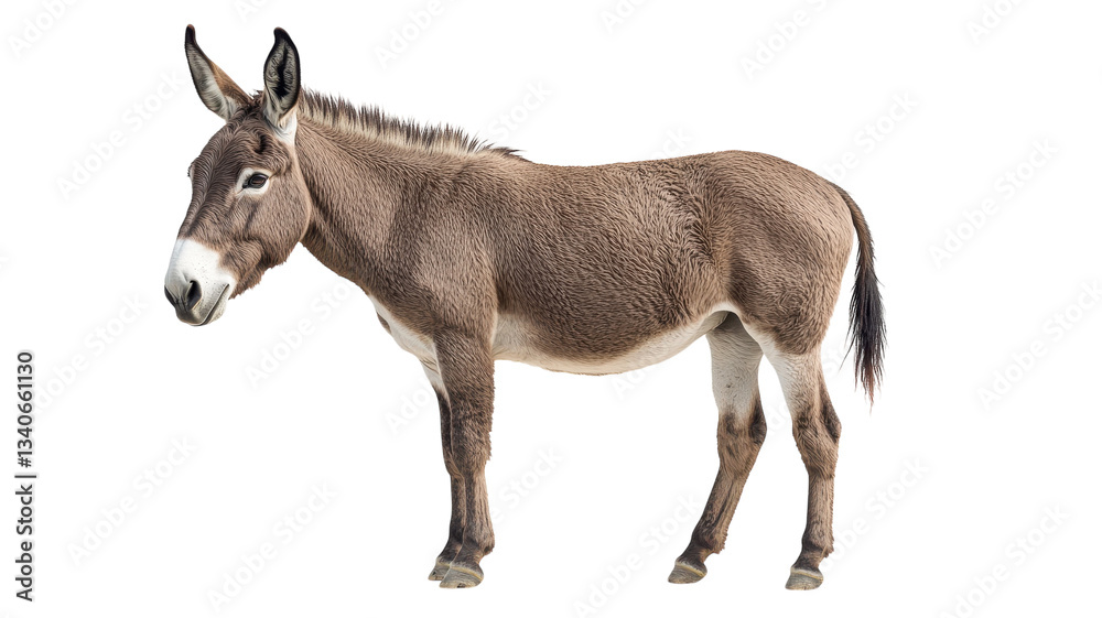 Majestic donkey standing gracefully in natural setting during golden hour Majestic donkey standing gracefully in natural setting during golden hour