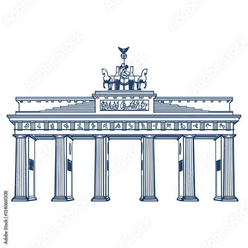 Brandenburg gate architecture illustration brandenburg vector