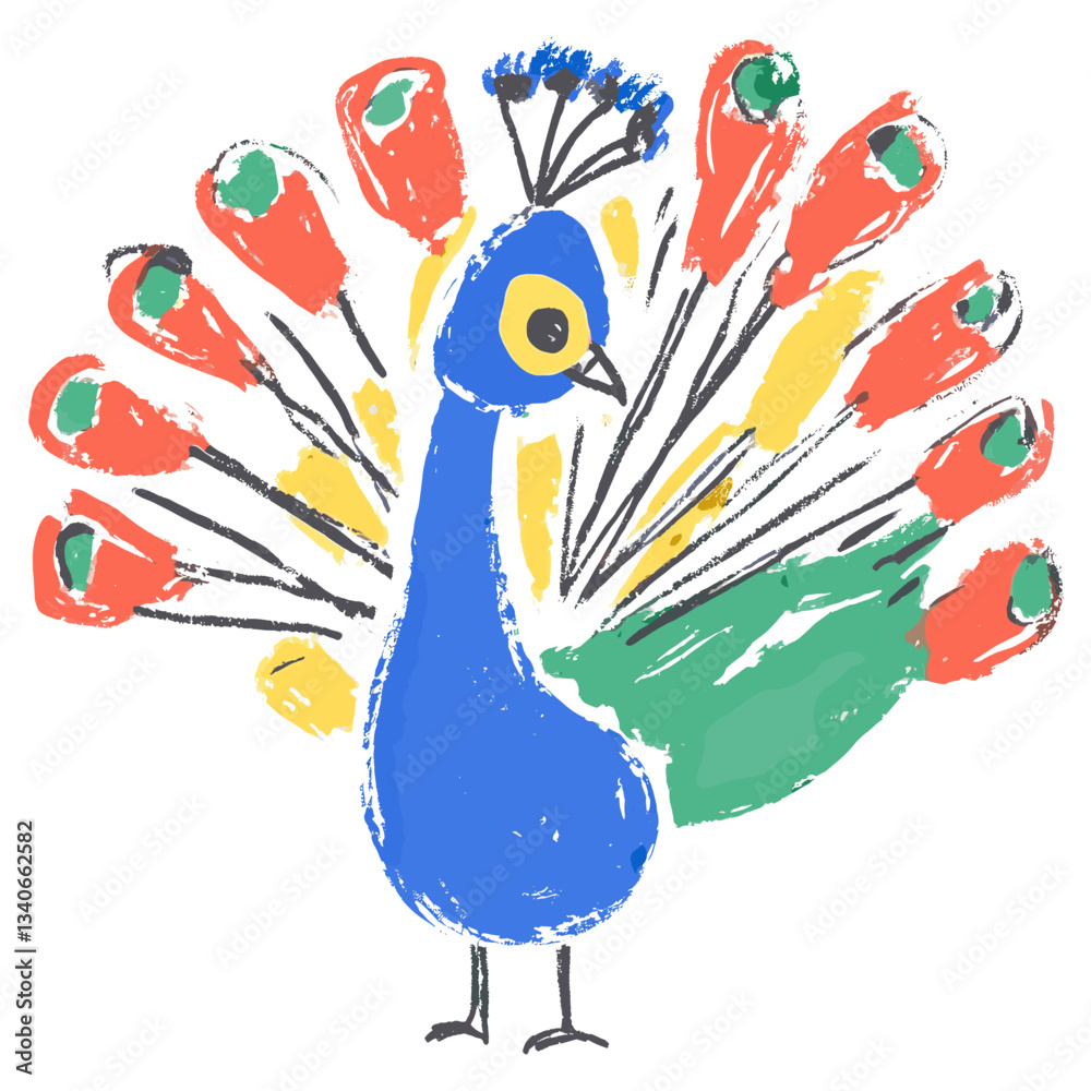 Fototapeta premium Peacock art illustration bird vector