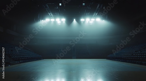 Wallpaper Mural Empty sports arena illuminated by bright overhead stadium lights Torontodigital.ca