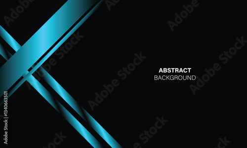 Abstract background black with creative shape line gradient blue light shadow vector design.