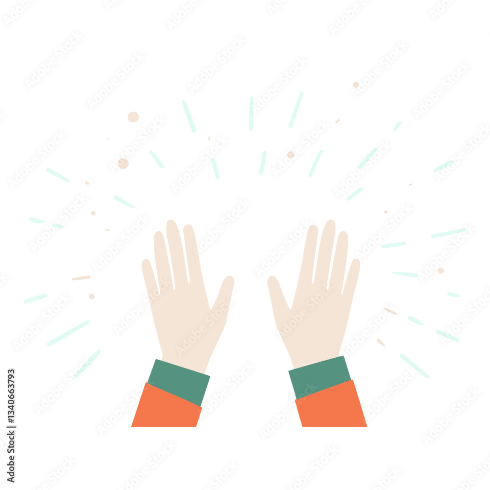 Fototapeta premium Hands illustration clapping hands clapping vector