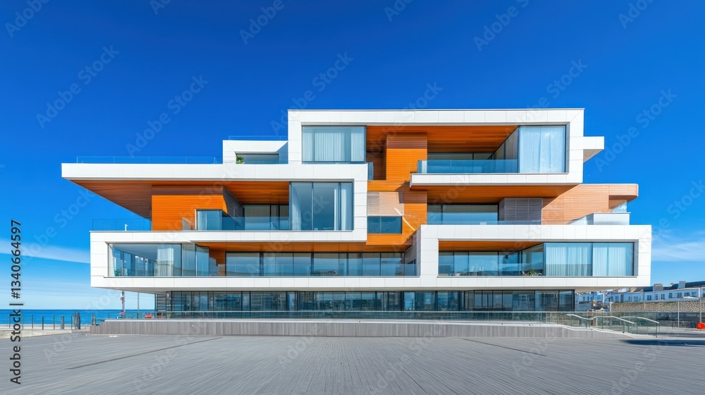 Fototapeta premium Modern Coastal Architecture: A Stunning Seaside Residence