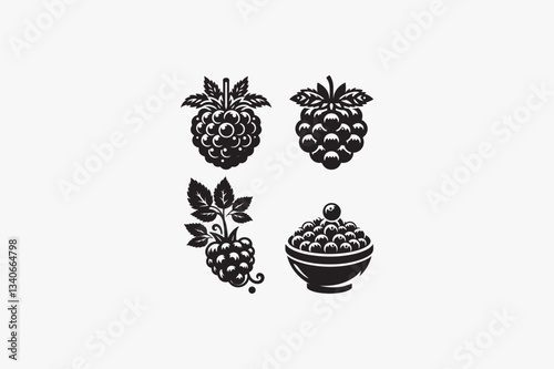 A Cloudberry fruit vector silhouette image Made by adobe illustrator. eps