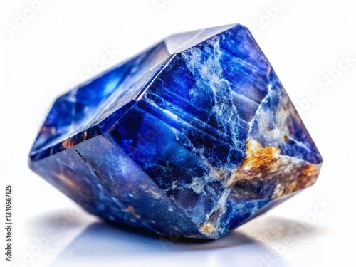 Wallpaper Mural Radiant Dumortierite Crystal Gemstone, Isolated on White Background Torontodigital.ca