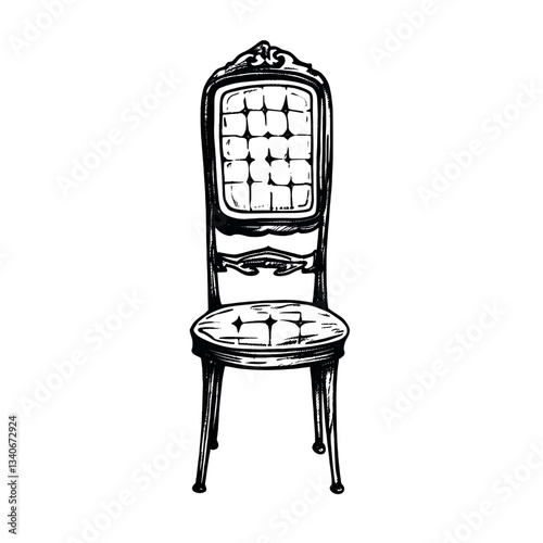 Hand drawn doodle individual chairs furniture drawing illustration vector