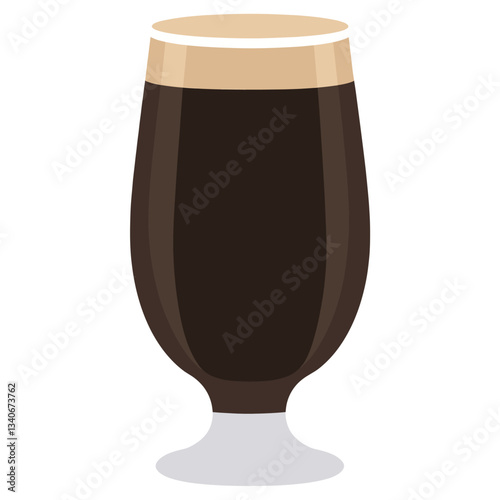 Stout beer glass illustration beverage  vector