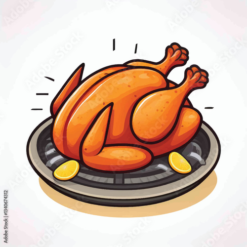 Roast turkey bird on a plate for Thanksgiving or harvest festiva