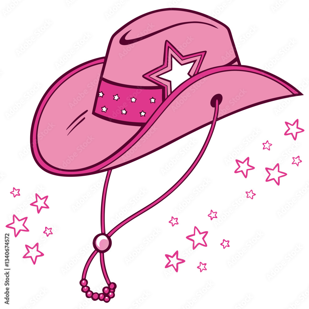 Pink Cowboy Hat with Stars