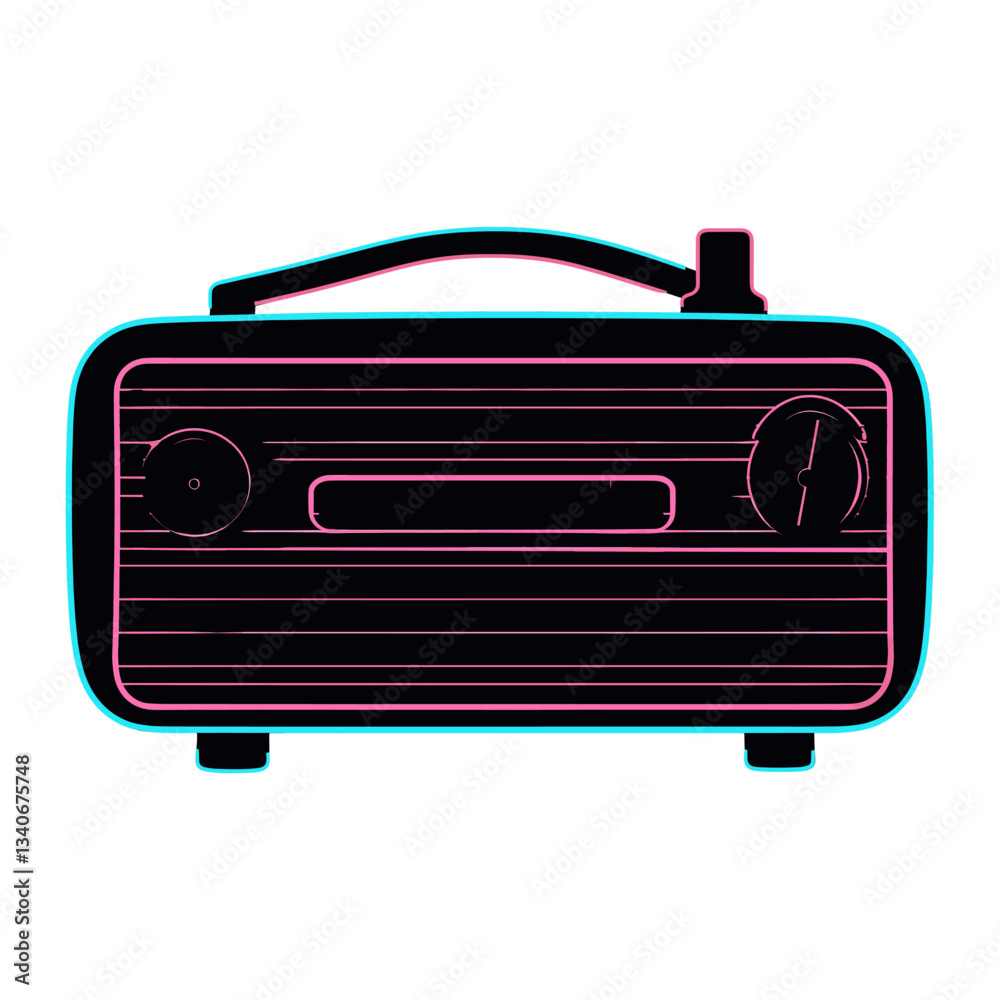 Fototapeta premium Radio illustration background vintage vector